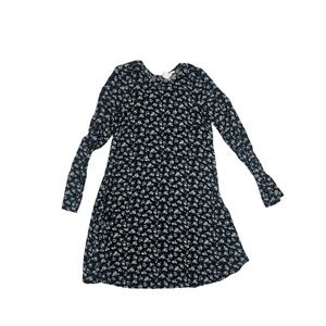 H and M Black Floral Long Sleeve Dress